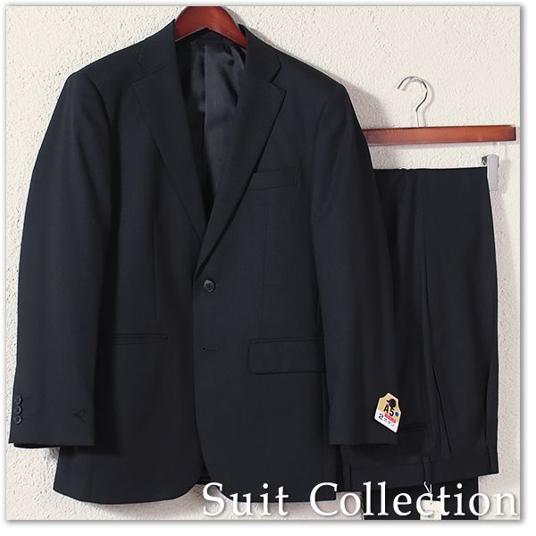 送料無料，大得価 老舗 シャドーストライプ柄 シングル ツーパンツ スーツ サイズA5 秋冬 ビジネス 総裏 2釦 1タック 黒ブラック 805156-10 / F8279(Mサイズ)｜売買されたオークション情報、yahooの商品情報をアーカ Mサイズ