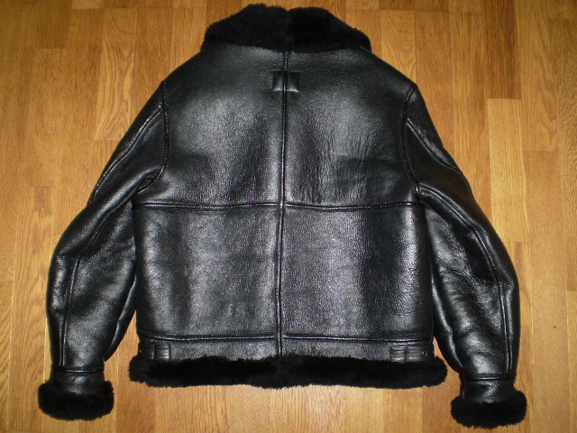 【古着】AVIREX ムートンコートブラック ○極上美品○AVIREXアヴィレックス○現行B3(2104)・黒・42(3L位