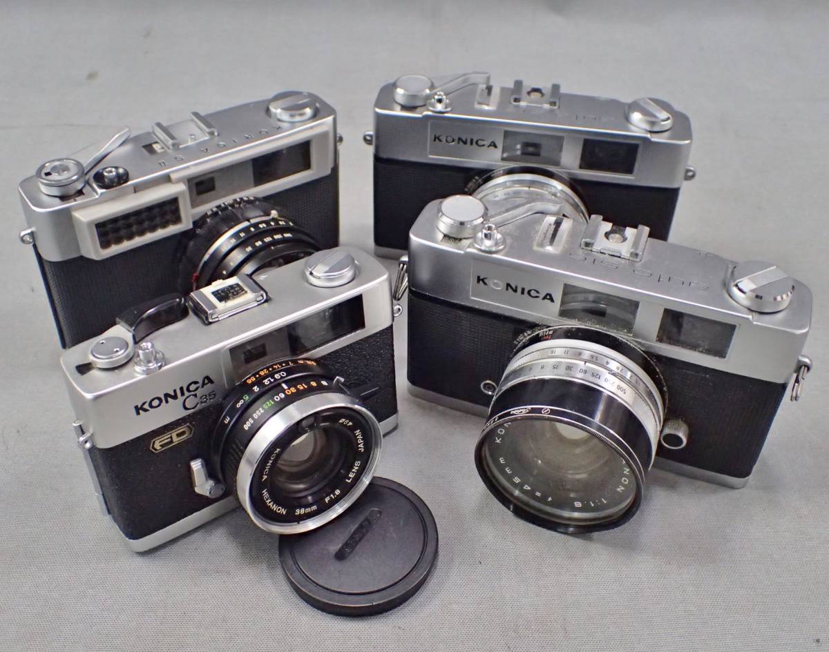 ジャンク☆KONICA コニカ C35 FD HEXANON 38mm F1.8他 カメラ4点セット☆