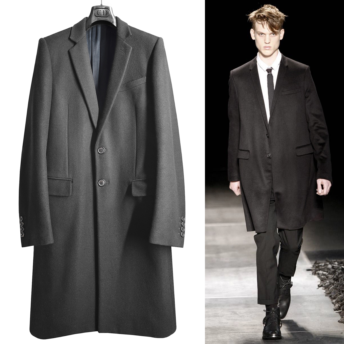 DIOR HOMME アシンメトリーコート 正規店購入 Dior Homme 2008-09AW size46 ディオールオム メルトン