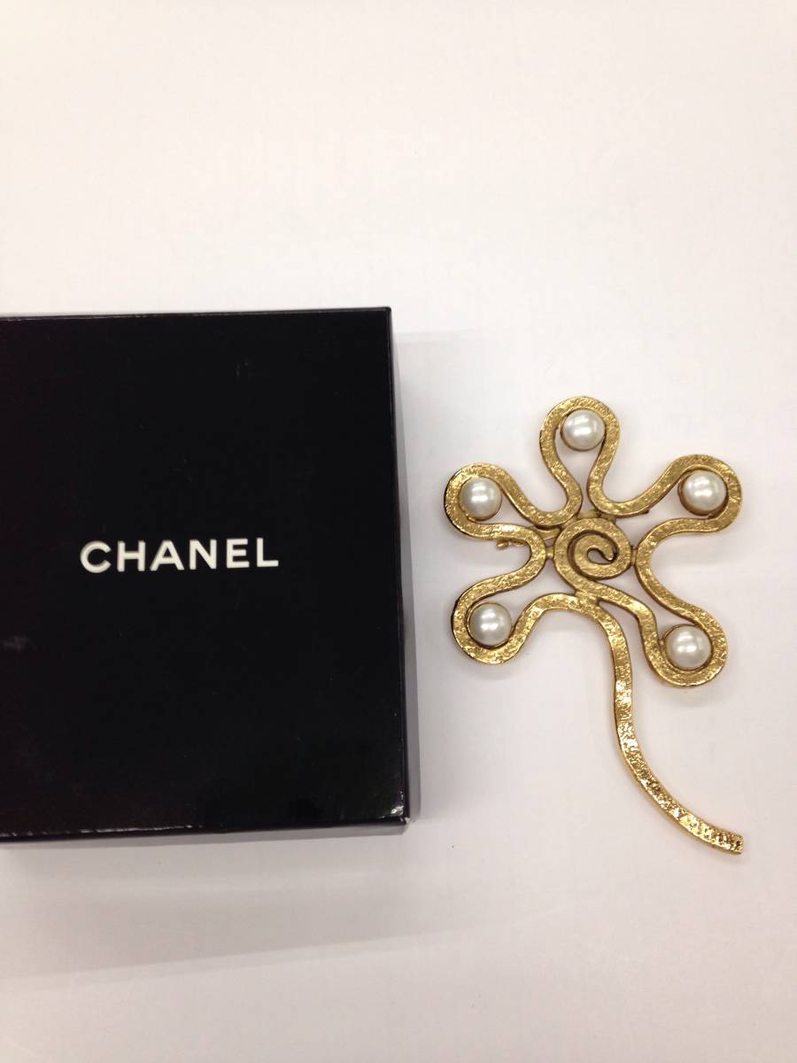 シャネル☆ブローチ☆正規品☆パール&ゴールド☆中古☆CHANEL
