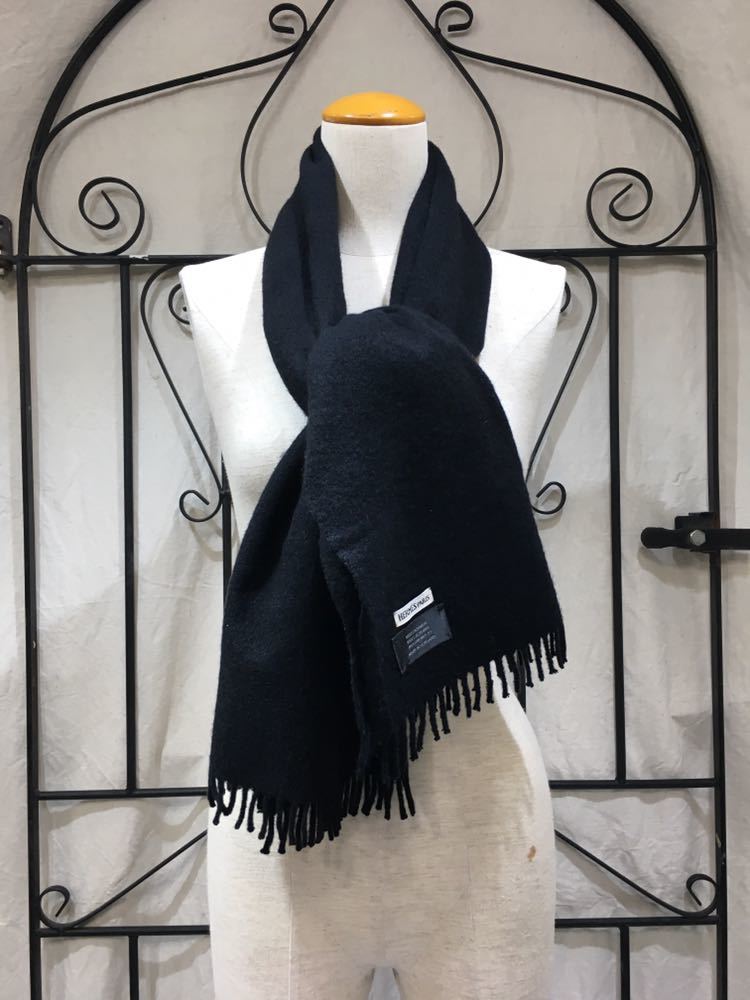 HERMES MADE CASHMERE100% IN MUFFLER muffler Hermes LOGO SCOTLAND
