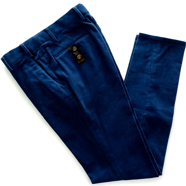 新品 定価1.9万 ex/tra ムッシュニコル 独GIRMESコーデュロイパンツ46(M)青★P10686 ex/tra monsieur NICOLE Exclusive Line メンズ