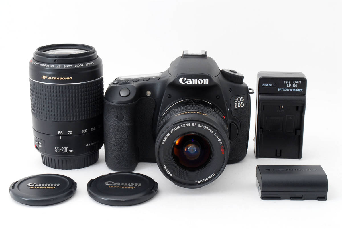 超美品・箱付】Canon EOS 60D Wズームレンズ キット ベタつき無