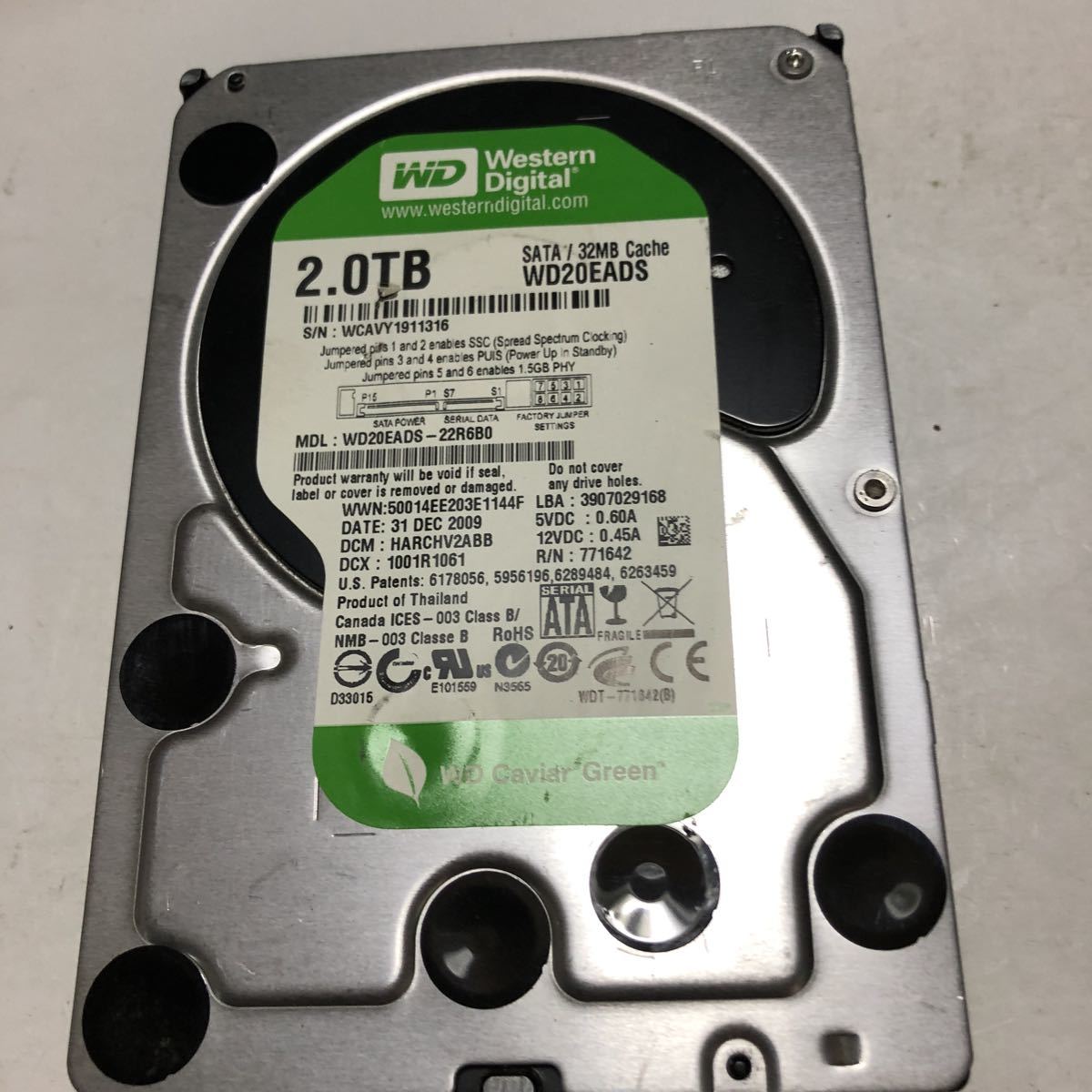 WESTERN DIGITAL 2TB | WD20EADS (2TB SATA300) WD 3.5インチ内蔵HDD 