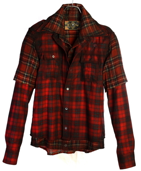 6万　17AW ロエン スワロ レイヤード チェック シャツ 　ROEN　