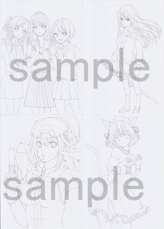 手描きイラスト☆ オリジナル B5サイズ ペン画 モノクロ 少女 『水晶