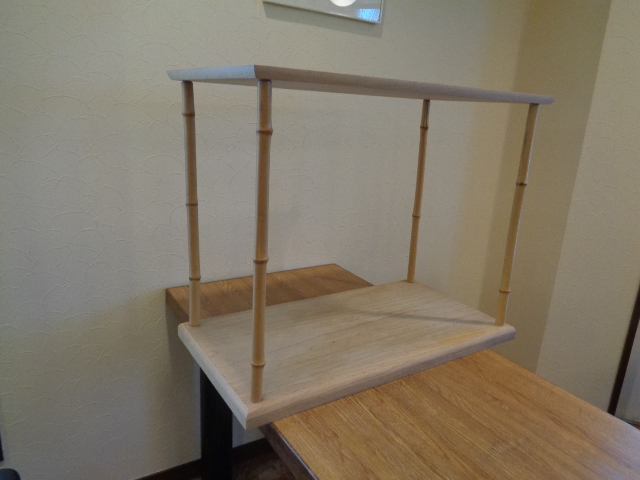 竹台子 組み立て式 木製 茶道具 茶棚 竹細工 お点前 紙箱 お茶道具