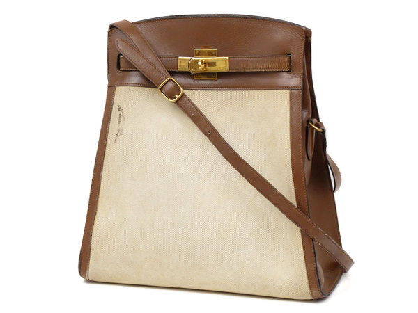  HERMESエルメス ケリースポーツ ブラウン系 トワルアッシュ&times;レザー ショルダーバッグ P(ケリースポーツ)｜売買されたオークション情報、yahooの商品情報をアーカイブ公開 - オークファン かばん、バッグ