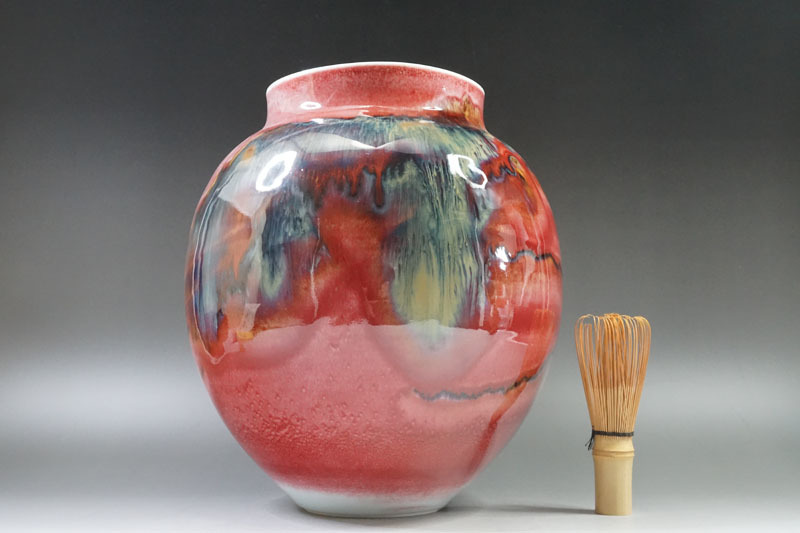 日展特選陶芸作家 有田焼 前田泰昭 辰砂 花瓶骨董 花器 花入 生花 壷 日展特選陶芸作家 有田焼 前田泰昭 辰砂 花瓶骨董 花器 花入 生花 壷