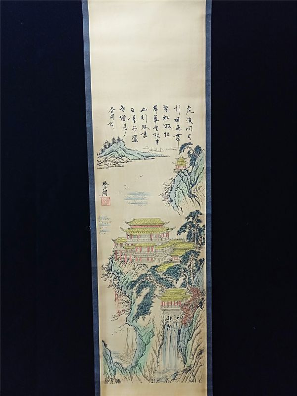 中国美術『 唐寅  唐伯虎  山水 』 中国明代山水画家 a03# お買い得，安い 唐寅・唐伯虎・山水・』・中国明代山水画家・虎溪月