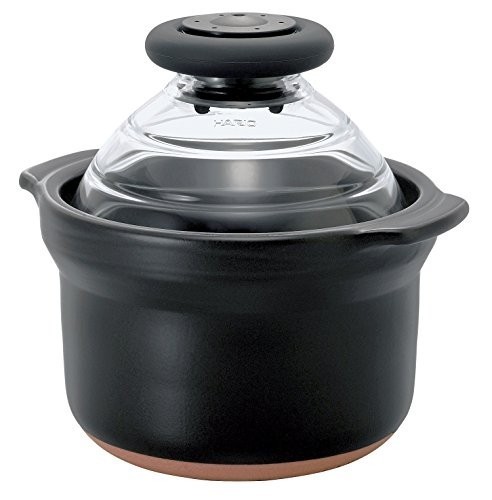 フタがガラスのご飯釜 萬古焼 (ハリオ) HARIO 土鍋 炊飯 1合専用 GNN-150B 新品 未使用品