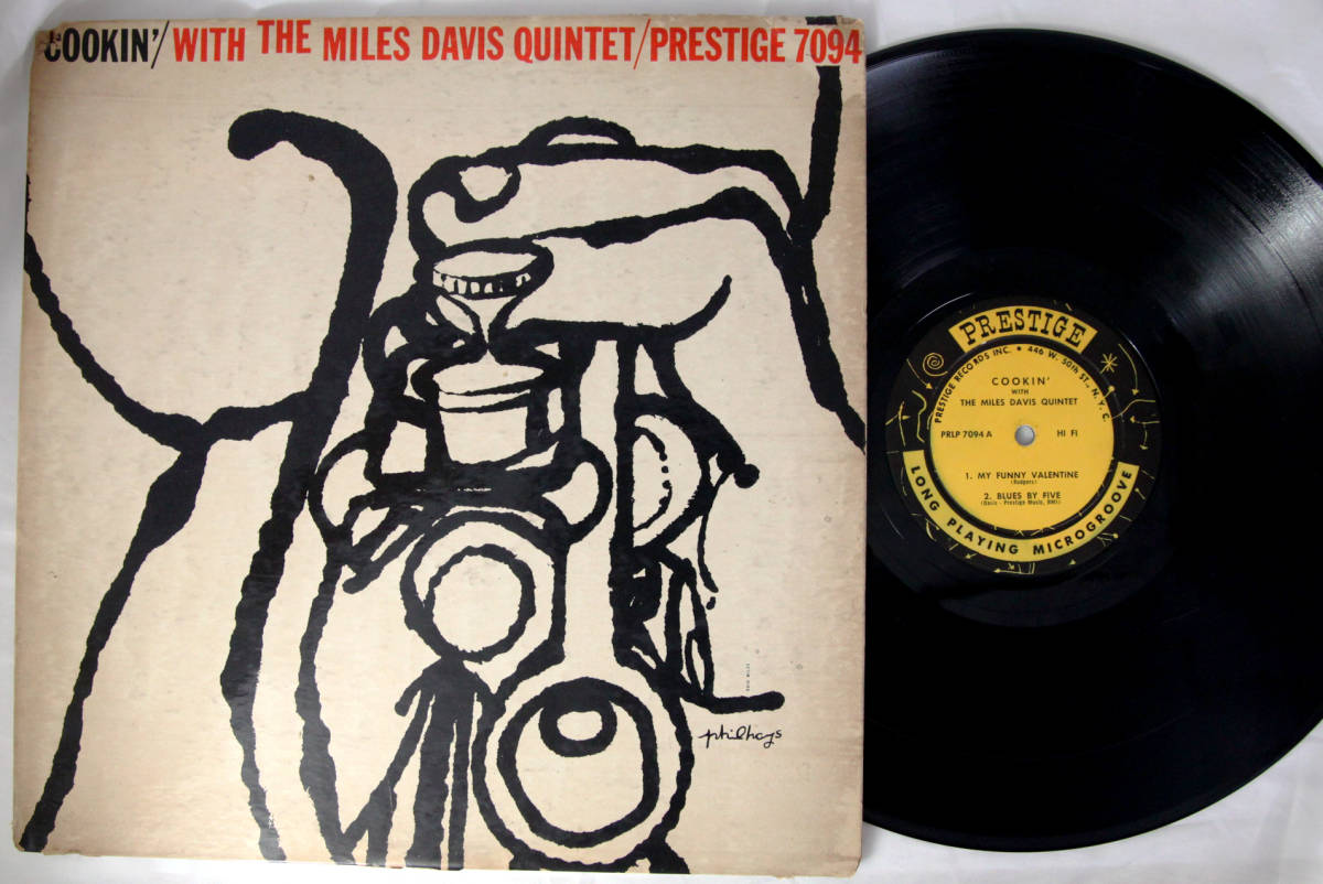 【オリジナル美盤】US Prestige NYC mono DG RVG COOKIN' MILES DAVIS QUINTET マイルスデイヴィス PRLP 7094 ● a1799