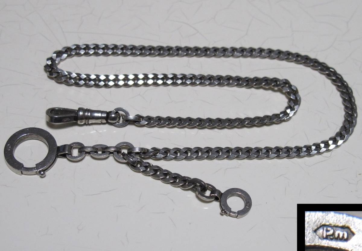 プラチナ無垢 Pm刻印 19.8g 33.2cm 懐中時計チェーン 鎖 喜平P.m アンティーク/ビンテージ/日本製/国産/戦前/ /レア ...