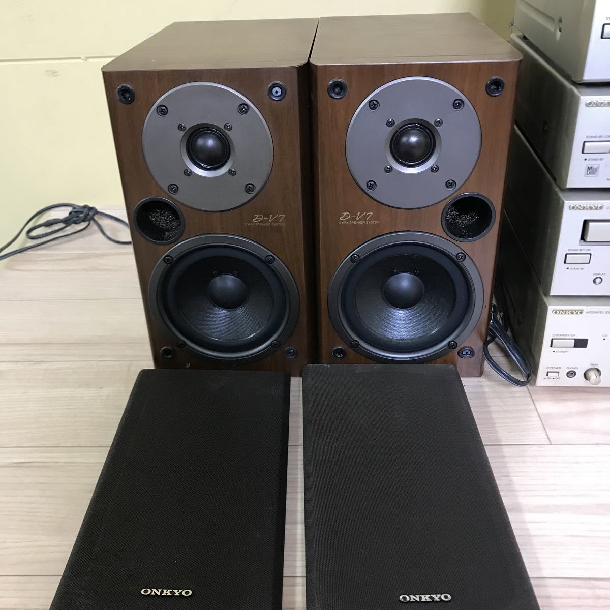 ONKYO★システムコンポ★アンプ/CD/MD/チューナー/スピーカー ジャンク品 動作未確認