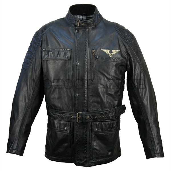 BLACK CAFE LONDON ブラックカフェロンドン 牛革 レザーコートジャケット 10681 BLACK 50サイズ