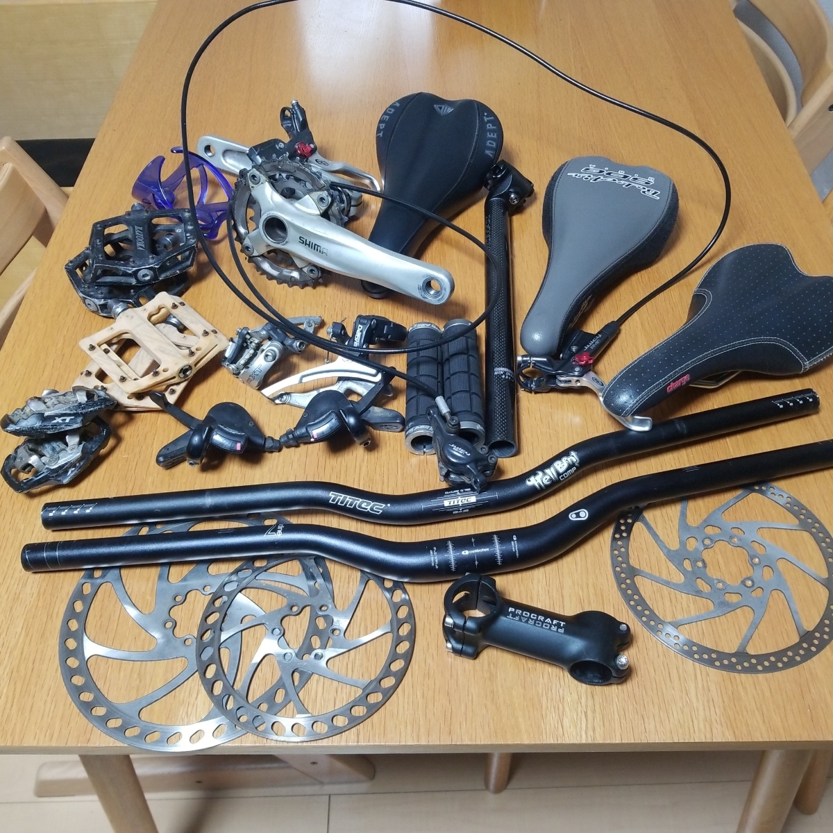 ジャンク パーツセット MTB SHIMANO XT DEORE crank brothers TITEC