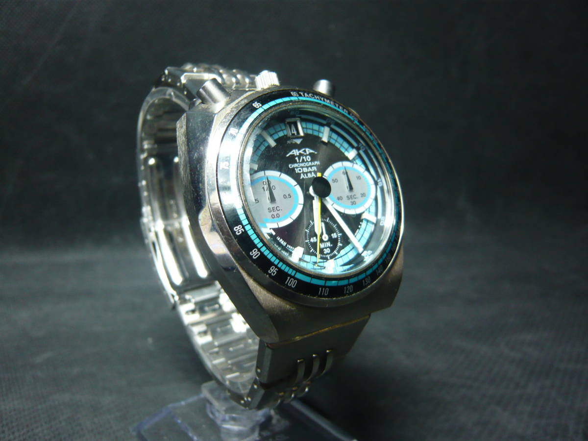 AKA V657-6060 ALBA Seiko セイコー - アルバ クロノグラフ SEIKO Blue 