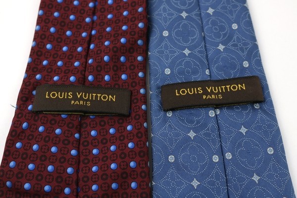 1円スタート ルイヴィトン Louis Vuitton 小紋 ネクタイ 2点 セット まとめ売り まとめて