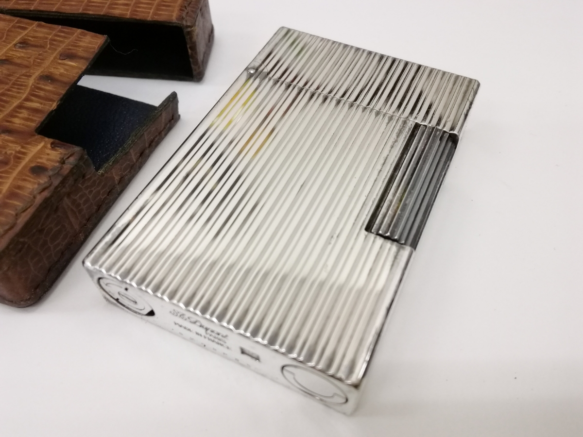 デュポン ライターケース ブラック Dupont レザー エス・テー・デュポン 0 ガスライター ゴールド YMEX 180024（ブラック）180124（ブラウンNewカラー） スペイン製 ライター ラインD デュポン革 1