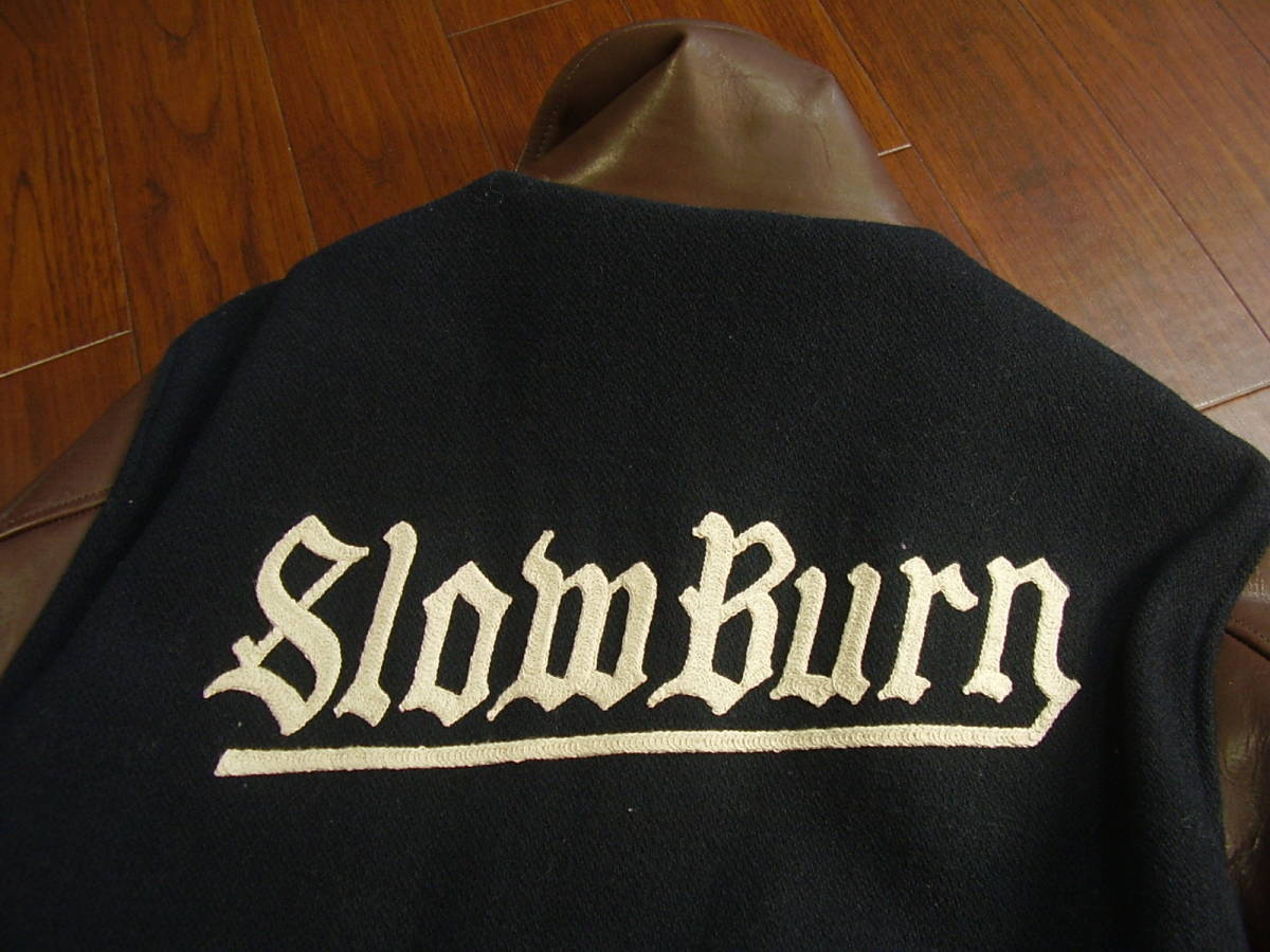 24□ 定価91800円 RADIALL / ラディアル 袖牛革 SlowBurn スタジャン 