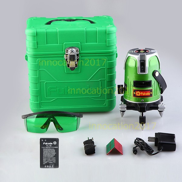 【超激安】FUKUDA EK-469GJ 福田 フクダ▲5ライン グリーン レーザー 墨出し器 高輝度 高精度 水平/垂直 光学測定器 地墨点付 EK-469GJ_5