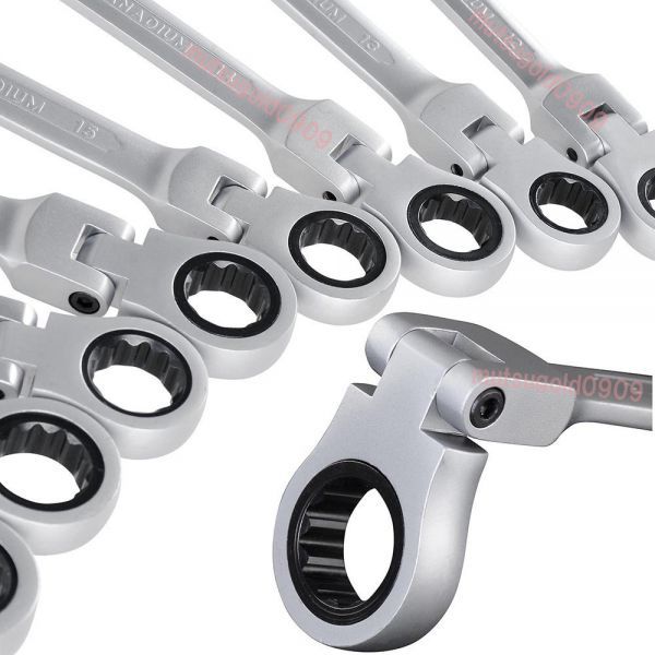 即納 新品 首ふり ラチェット メガネレンチ 6本セット 8mm～13mm スパナ コンビネーションレンチ フレックスギア