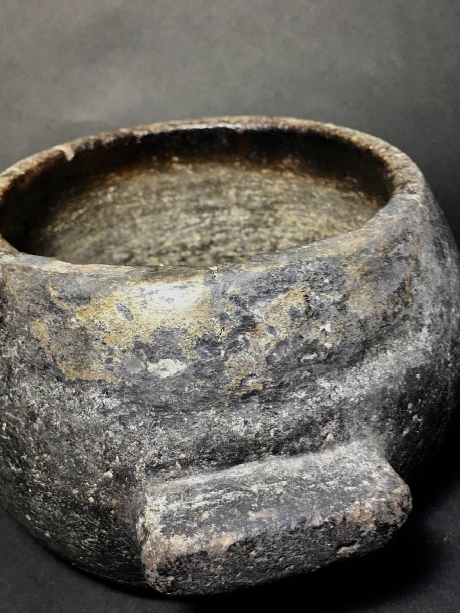 李朝石鍋・李朝石皿・双耳石鍋・石刳貫耳付鍋・石刳貫鍋 ☆朝鮮古民具