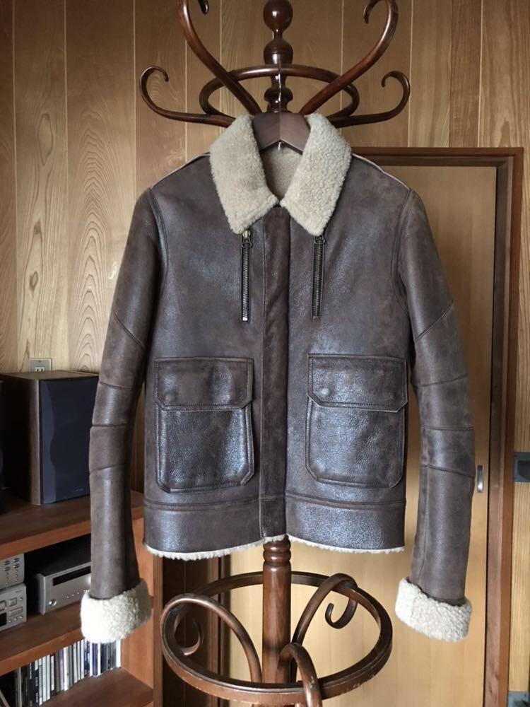 BALMAIN HOMME バルマン ムートンレザージャケット・ブルゾン サイズ48  