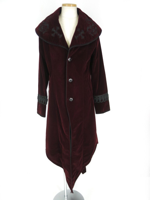 Devil Fashion 刺繍入り別珍ロングコート / デビルファッション メンズ [B19489]