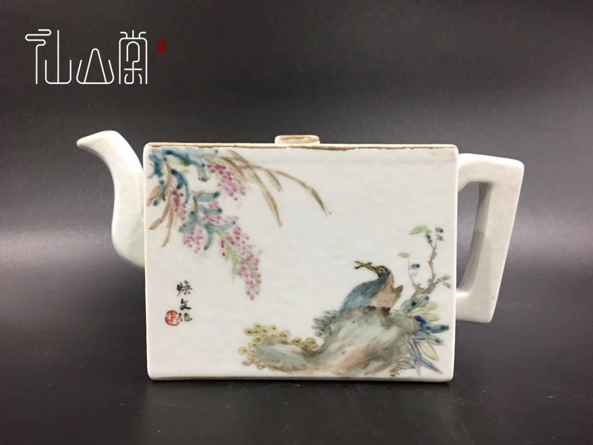 正規品，低価 1903C110158F 中国古董品 民国 時代唐物 淺絳彩 花鳥 四方壺 茶壺 茶道具 中国古美術 唐物古玩 置物(色絵磁器)｜売買されたオークション情報、yahooの商品情報をアーカイブ公開 - オークファン 骨董陶磁器一般