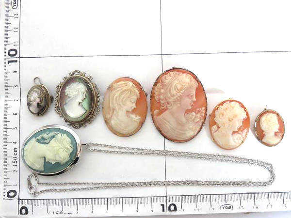 1円 シェル カメオ ブローチ ペンダントトップ ネックレス 計7点セット DT019 1円 カメオ 20点&frasl;カメオ&frasl;まとめて&frasl;ブローチ&frasl;ペンダント&frasl;ネックレス ブローチ＆K18YGネックレス K18YG×メノウカメオ ペンダントトップ（カメオ｜レディースジュエリー