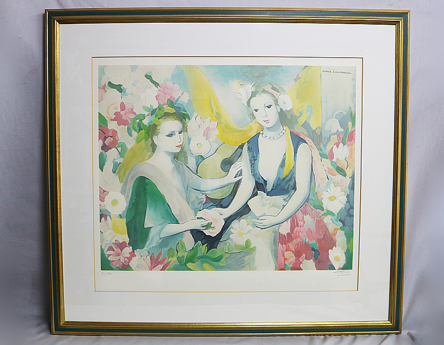 マリー・ローランサン「天使の娘」リトグラフ お洒落な額装 フランス