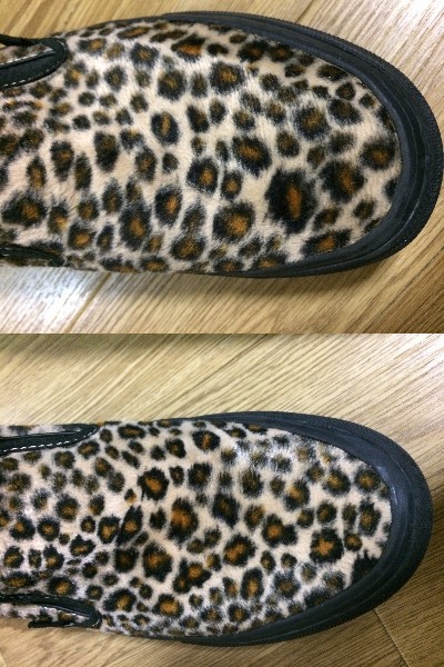送料無料 VANS 豹柄 レオパード フェイクファー スリッポン US 8