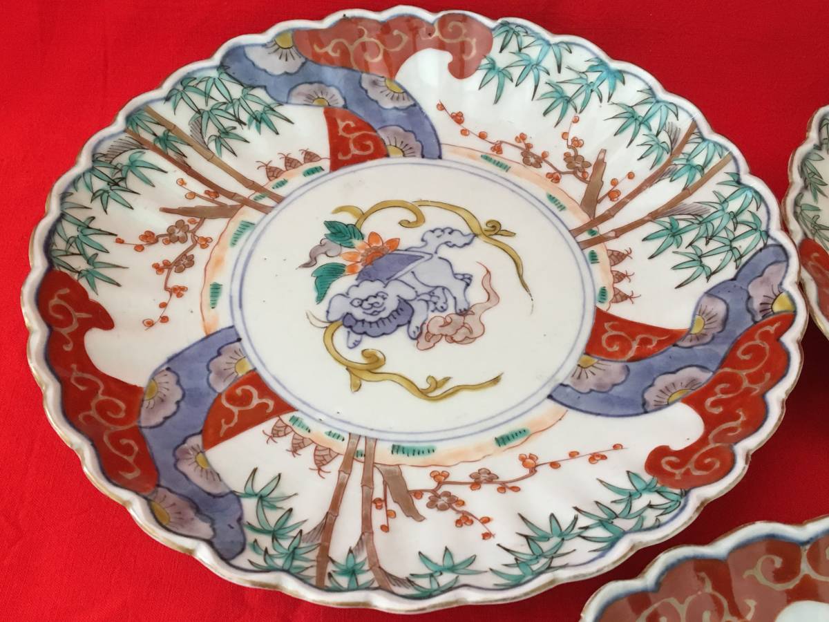 古伊万里 膾皿 色絵 花松竹梅文 | F131-A – 中皿 染付松竹梅