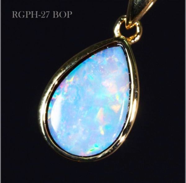 OPAL】 ボルダー ブラック オパール ネックレス 18金製 K18YG 刻印有