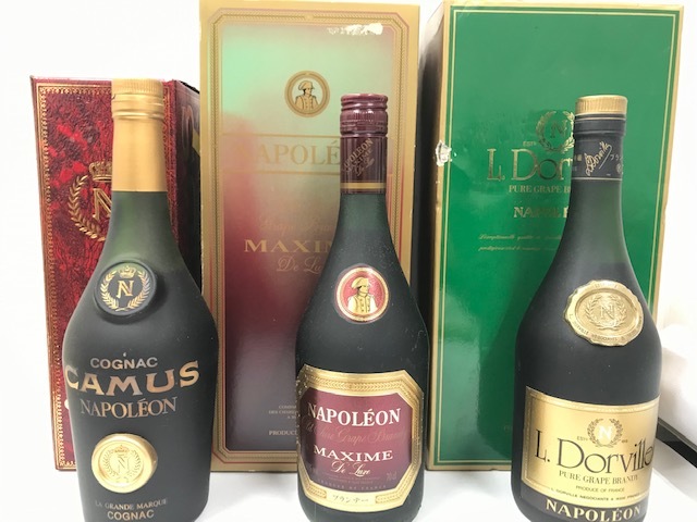 レミーマルタン カミュ ナポレオン ブランデー 3本セット 古酒 ナポレオン ブランデー 古酒 未開栓古酒3本レミーマルタン ⁄ ミュコー
