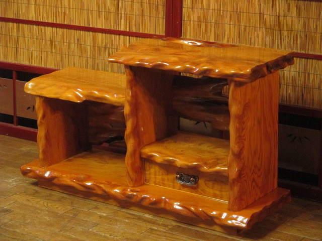 希少 アンティーク 屋久杉 置き床 飾り棚 花台 昭和 レトロ 和風 和室