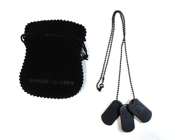 HYSTERIC GRAMOUR ヒステリックグラマー○3連 ブラック ドッグタグ