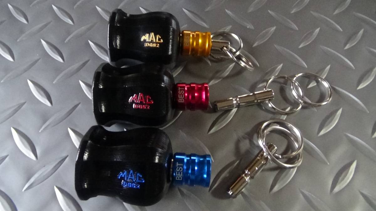 即決、マックツール、オリジナル改造グリップキーホルダー黒，(金)金