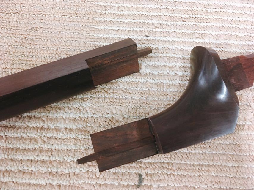 中棹 三味線 東さわり 紅木 丸打胴 一本溝 短棹 和楽器