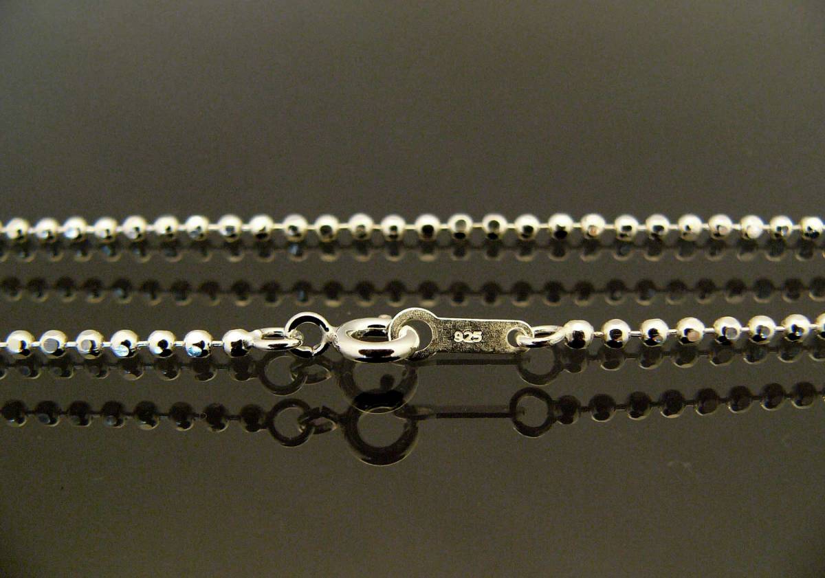 ◆K&G◆送料無料◆純銀シルバー925チェーン◆ネックレス◆2.0mm カット ボール 40cm_2
