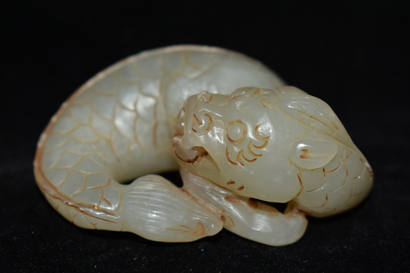置物 和田玉 高古玉彫り 1セット』極細工 古獣印章 古びた蔵『和田玉