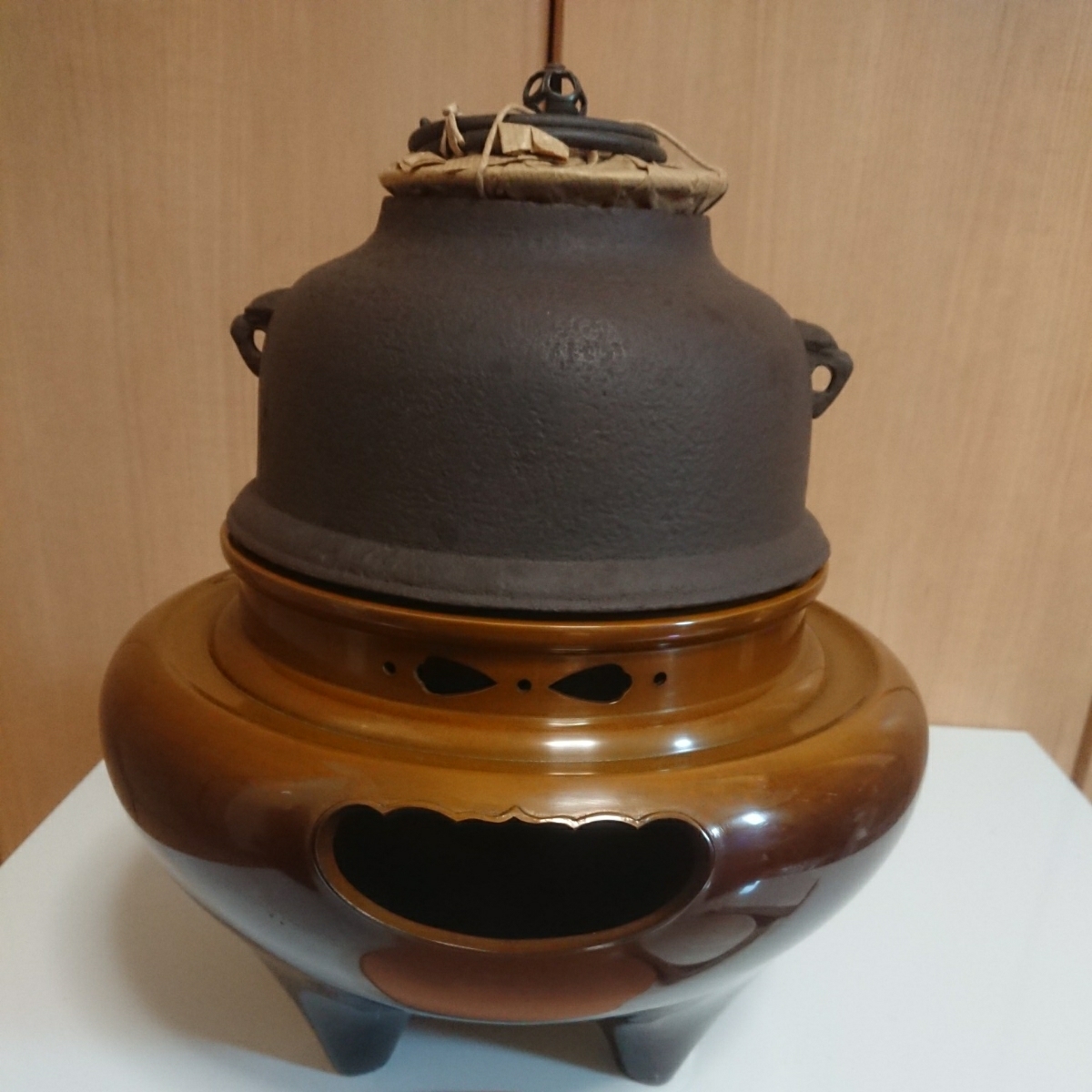 唐銅製 朝鮮風炉 藤田宗勝品 唐銅 朝鮮風炉 木箱共箱 茶道具 風炉師
