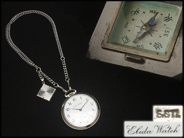 懐中時計 - Yahoo!オークション ELIDA エリダ 手巻き シルバー900 
