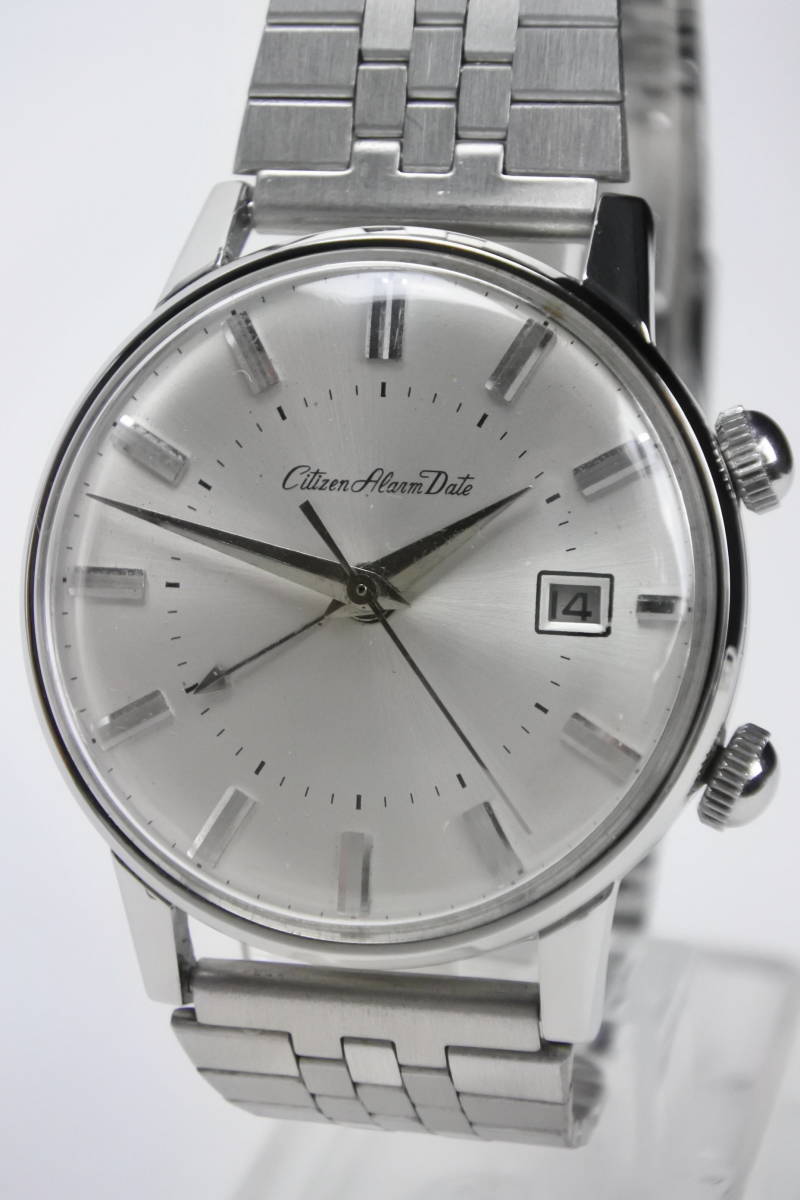 ☆☆☆☆☆１９６４年製国産名機　　シチズン・アラーム・デイト（4ハンズ）　DATE　手巻　紳士腕時計　純正ベルト　かなり綺麗　稀少品