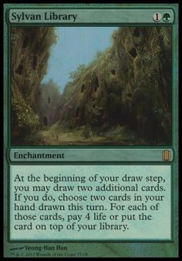 え緑Foil 森の知恵 1枚（4枚在庫x 英 良品 CMA）/Sylvan Library（MTG