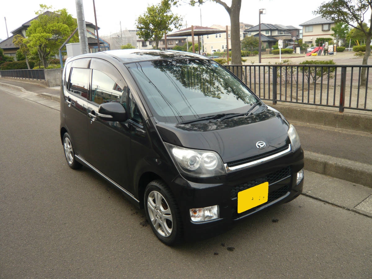 ■車検付!!即乗り L175S ムーブカスタム 人気の黒 低燃費CVT 機関良!!格安 売り切り♪スマートキー HID オートAC アルミ 東北 宮城 仙台
