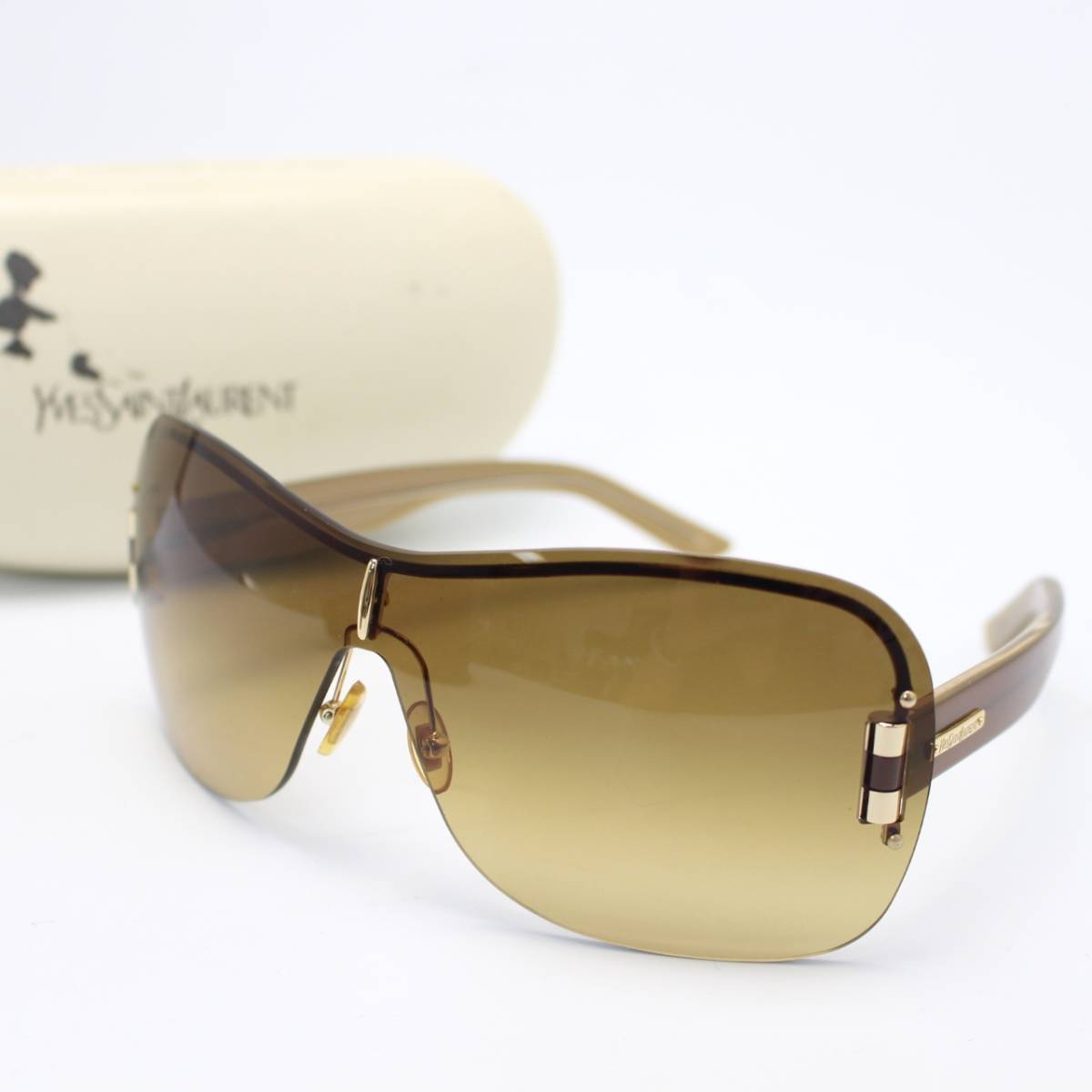 566)YSL イブサンローラン サングラス 茶 ブラウン ケース付き 6148/S 