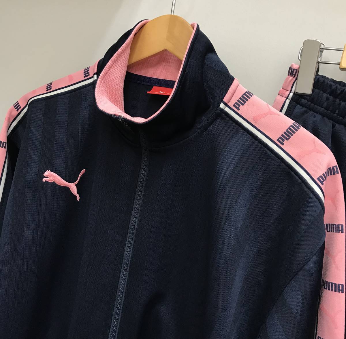 PUMA ジャージ 上下セットアップ ネイビー×ピンク / トップス S-M